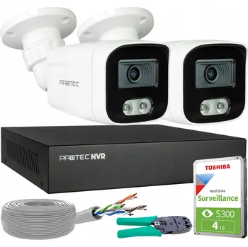 IP kamera Monitorovací sada 2 IP kamer 8MP PoE s mikrofonem, detekcí osob a HDD 4TB