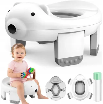 Nočník CESTOVNÍ NOČNÍK PRO DĚTI SKLÁDACÍ PŘENOSNÝ 2V1 S FUNKCÍ PRKÉNKA NA WC