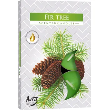 Svíčka Parafínová vonná svíčka Jedle Aura 6 ks