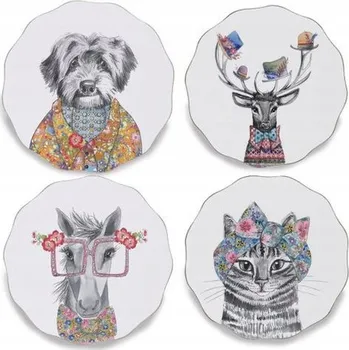 prostírání Korkové prostírání na stůl, kulaté, malé, 4 ks Mikasa zvířátka