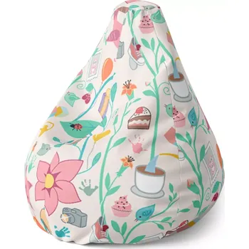 Sedací pytel Sablio Sedací vak Pear Malování - 70 x 95 x 15 cm