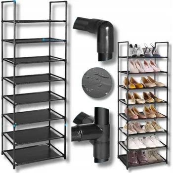 Botník Textilní Botník Látkový Organizér Botník s 8 Policemi