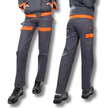 Dámské kalhoty Dámské kalhoty do pasu COOL TREND - šedo-oranžové - velikost 42