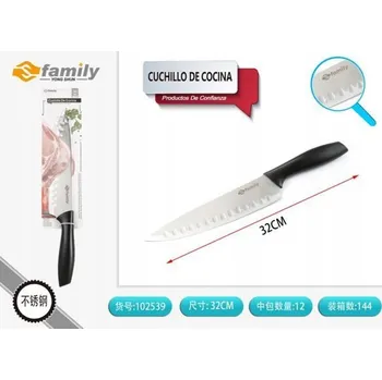 Kuchyňský nůž Nůž na mražené maso s černou rukojetí, saténová čepel 32 cm, 1 Ks