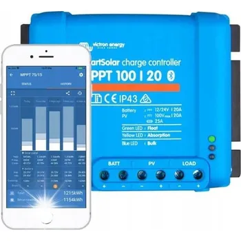 IP kamera Victron Energy regulátor nabíjení Smart Solar MPPT 100/20 48V 24V 12V