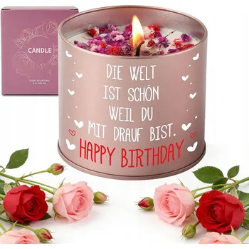 Svíčka VÁNOČNÍ SVÍČKA DÁREK Vonná svíčka s vůní růže