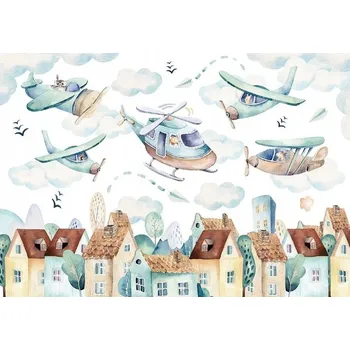 Fototapeta Fototapeta LETADLA Pro Děti Oblaka 3D 368x254