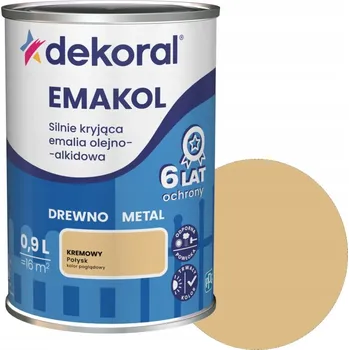 Vrták Alkyddová emailová barva na dřevo Dekoral 0,9 l béžová lesklá