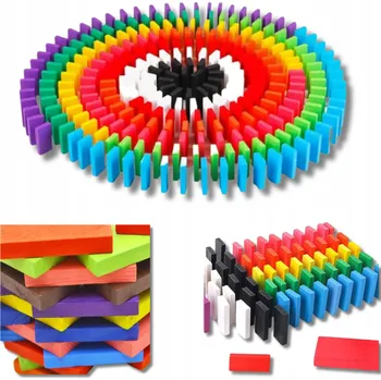 ostatní stavebnice Drewniane Stavebnice Konstrukcyjne Domino Skládačka Různé Barvy 120 ks