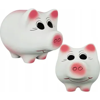 Pokladnička Pokladnička prasátko keramická dekorativní XL bílá