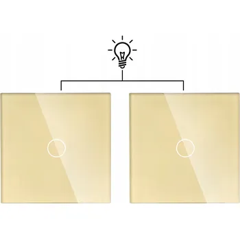 vypínač 2x SKLENĚNÝ SCHODIŠŤOVÝ KŘÍŽOVÝ VYPÍNAČ 1G2W JEDNODUCHÝ DOTYKOVÝ LED ZLATÝ