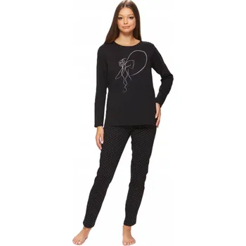 Dámské pyžamo Dámské pyžamo Miss Fabio, bavlna, černé, velikost S
