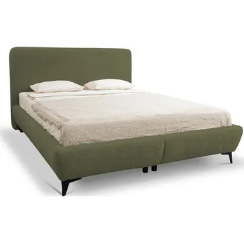 Postel Zelená čalouněná dvoulůžková postel s úložným prostorem s roštem 140x200 cm Makapu – Makamii ID_1824676