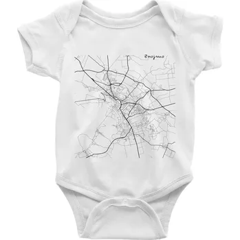 Kojenecký body Černobílá mapa Znojmo - Body kojenecké s krátkým rukávem - Krátký r. 18-24 měs ( Bílá )