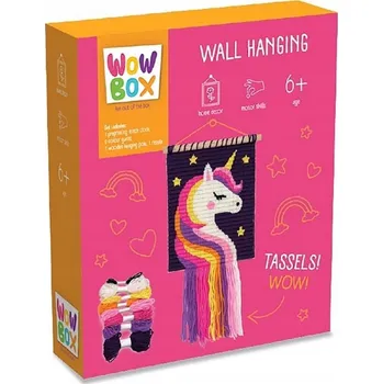 Dřevěná hračka Wow Box. DIY Sada makramé Jednorožec