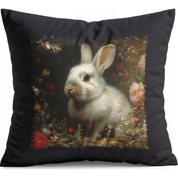 Polštář POLŠTÁŘ ČERNÝ DÁREK - KRÁLIČÍ ZVÍŘATA