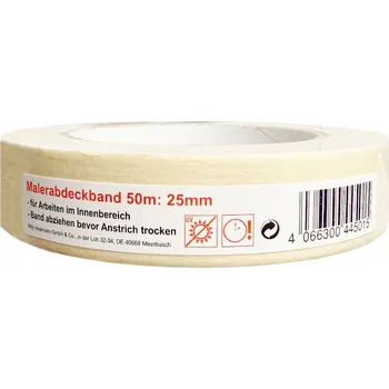 Lepicí páska Willy Heckmann, Maskovací páska, béžová, 25 mm x 50 m, 1 kus