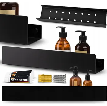 Koupelnový nábytek KOUPELNOVÁ POLICE ZÁVĚSNÁ LOFT NA ZEĎ DO SPRCHY VANY KOVOVÁ 40cm