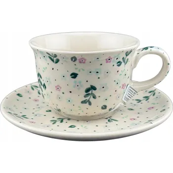 Šálek s podšálkem 160 ml Zelené listy dek. 225 Ceramika Bolesławiec