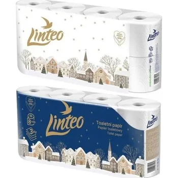 Toaletní papír Papír toaletní Linteo, 3vrstvý, celulóza, 15 m, 8 ks, den a noc, bílý