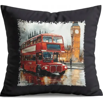 Polštář POLŠTÁŘ ČERNÝ DÁREK – ANGLIE BIG BEN VELKÁ BRITÁNIE