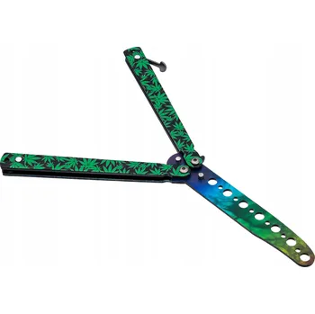 Kuchyňský nůž Motýlek tréninkový, nůž motýlkový konopí trip skin CS:GO