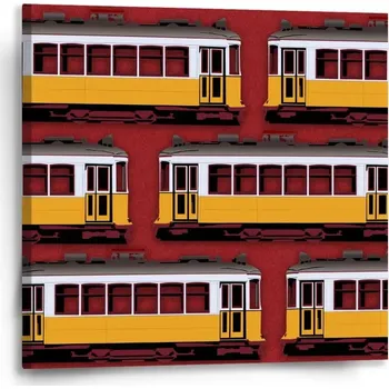Obraz Sablio Obraz Lisabonské historické tramvaje Červený Pattern - 50x50 cm