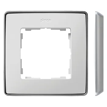 vypínač Rámeček 1 násobný, Simon 82 Detail Metal 8201610-243, bílá / hliníková