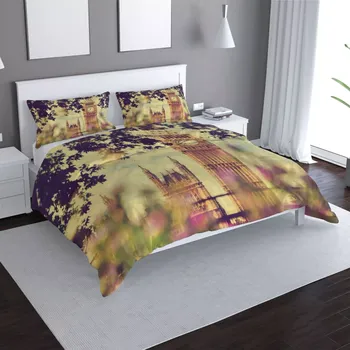 Povlečení Sablio Povlečení Londýn Big Ben Flowers - 140x220 / 90x70