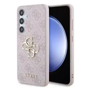 Telefonní příslušenství Guess PU 4G Metal Logo Zadní Kryt pro Samsung Galaxy S24 Pink