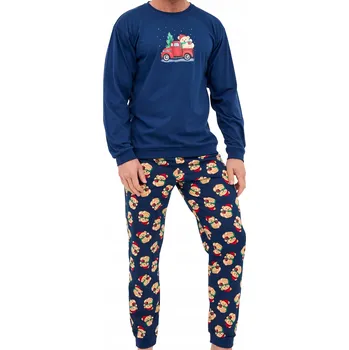 Pánské pyžamo Pánské vánoční pyžamo Cornette 115/290 Teddy 2 vel. XXL (52) s potiskem medvídků