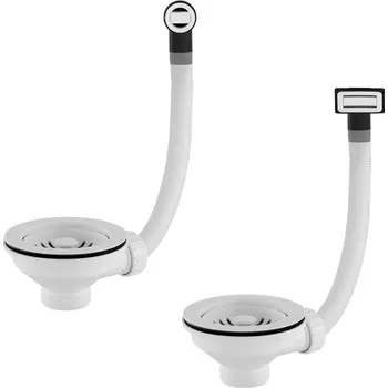 sítko a zátka do dřezu Gamma Gamma, sítko do dřezu s přepadem 115mm, bílá, GMA-1S115WH