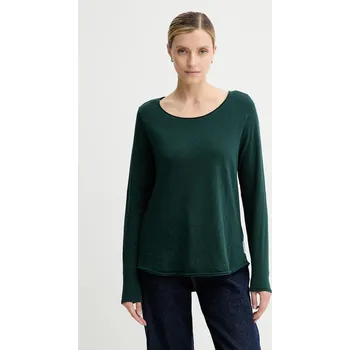 Pánské tričko Bavlněné tričko s dlouhým rukávem Marc O'Polo 5000007381 zelená 77X, vel. M