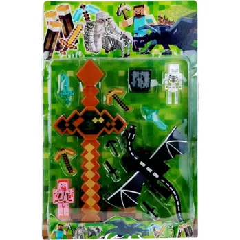 Figurka Toybit Kolekce figurek Minecraft Meč a Ender dragon s doplňky 12ks