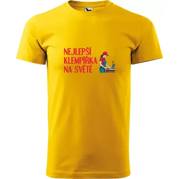 Pánské tričko Sablio Tričko s potiskem Nejlepší klempířka na světě - žluté S