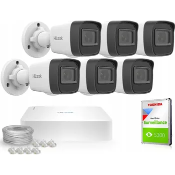 IP kamera Monitorovací sada 6x IPCAM-B2-P Full HD PoE IR 20m H.265+ IP67 Hilook