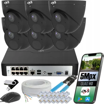 Bezpečnostní kamera Monitorovací sada DVS SADA KAMER PRO MONITORING 6 IP POE KAMER DVS 2K