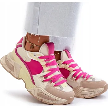 Dámské tenisky DÁMSKÉ TENISKY NA SILNÉ PODRÁŽCE MÓDNÍ ŠNĚROVACÍ FUCHSIOVÉ 37