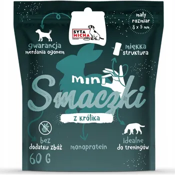 Pamlsek pro psa Syta Micha MINI Sušené Kousky Králíka pro Výcvik a Trénink 60g