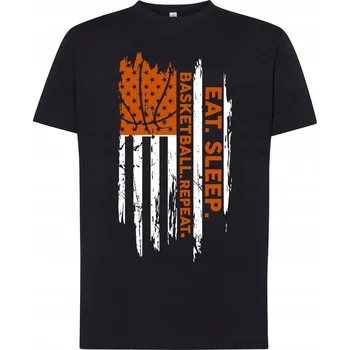 Pánské tričko TRIČKO PÁNSKÁ basketbal EAT SLEEP BASKETBALL REPEAT BASKETBALOVÁ STREET xS