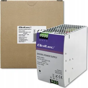 spínaný zdroj Qoltec Průmyslový napájecí zdroj na DIN lištu 480W 24V