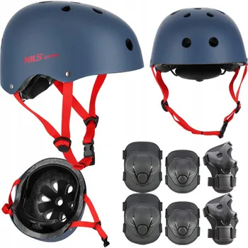 Cyklistická přilba Dětská cyklistická helma s regulací + Sada chráničů na skateboard, velikost XS