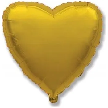 Balónek Srdce zlaté 18" - 45 cm Flexmetal /BALENÍ