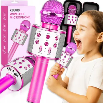Mikrofon BEZDRÁTOVÝ MIKROFON PRO DĚTI KARAOKE BLUETOOTH REPRODUKTOR JAKO DÁREK USB