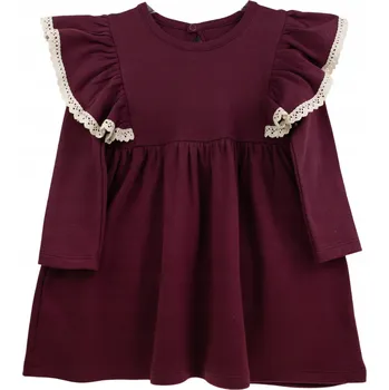 Dívčí šaty Dívčí šaty s dlouhým rukávem burgundská Nicol, velikost vel.