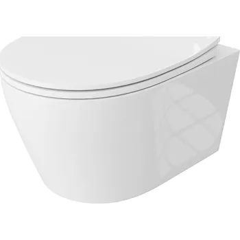 Klozet LAVITA Rimless PRAIA závěsná WC mísa s duroplastovým sedátkem bílá