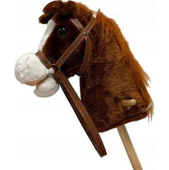 plyšák Koník plyšový na tyči se zvukem koleček HOBBY HORSE 95 cm
