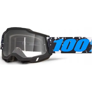 Motocyklové brýle 100 PERCENT BRÝLE ACCURI 2 CALLISTO - ČIRÉ SKLO - BARVA ČERNÁ/BÍLÁ/MODRÁ