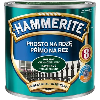 barva na kov Hammerite barva rez tmavě zelená polomatná 2,5 l