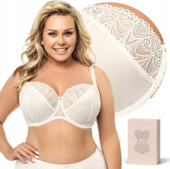 Podprsenka Pohodlná měkká podprsenka s krajkou GORSENIA K425 CASABLANCA smetanová 90C